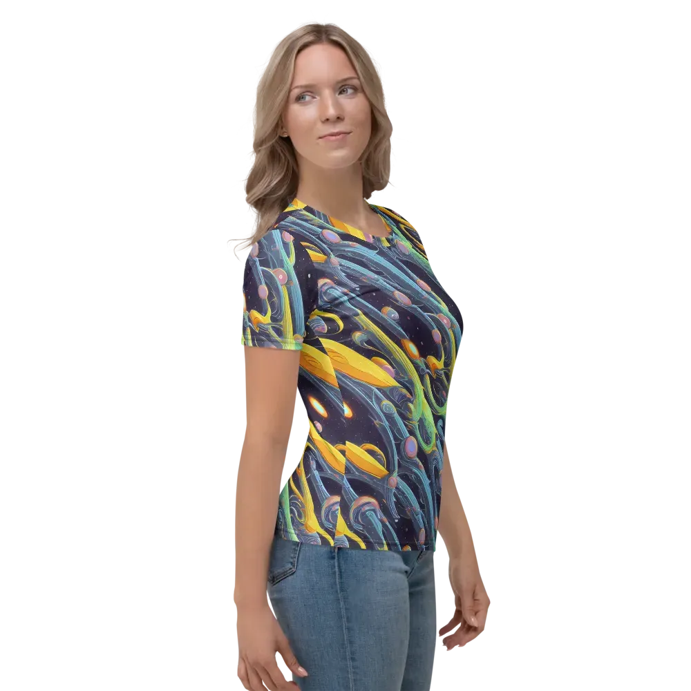 Interstellar Flow on Women's Crew Neck T-Shirt — Right