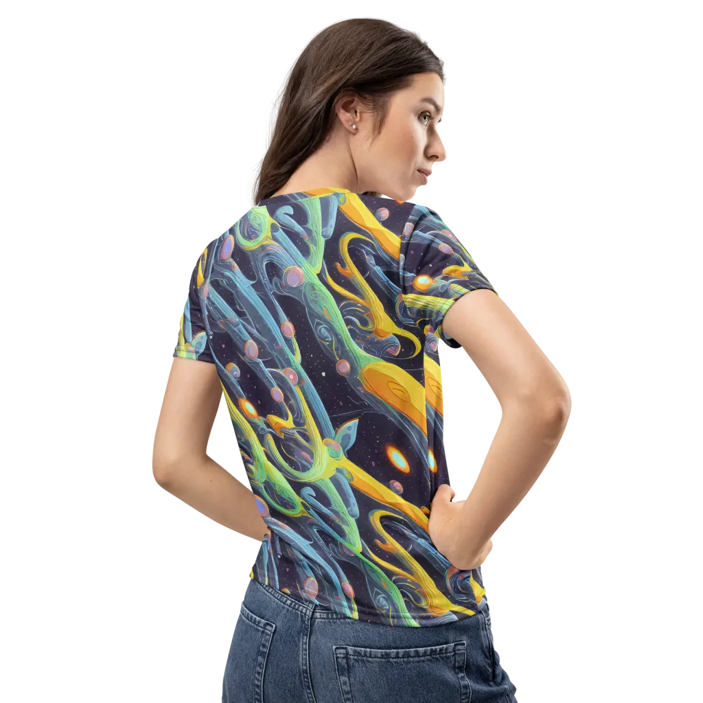 Interstellar Flow on Women's Crew Neck T-Shirt — Back