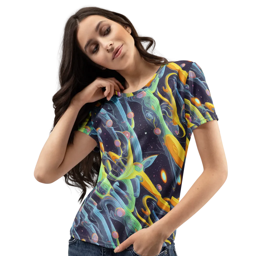 Interstellar Flow on Women's Crew Neck T-Shirt — Left Front