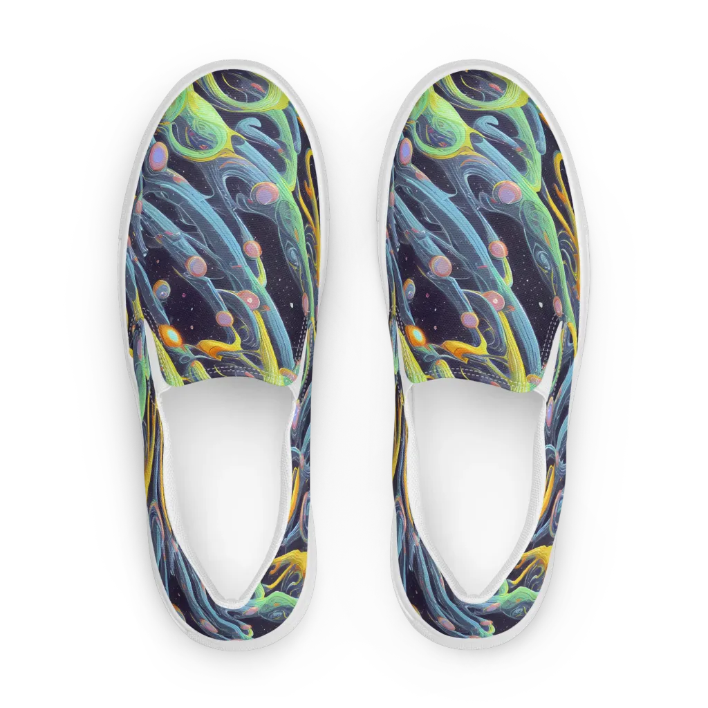 Interstellar Flow on Men's Slip-On Canvas Shoes — Front