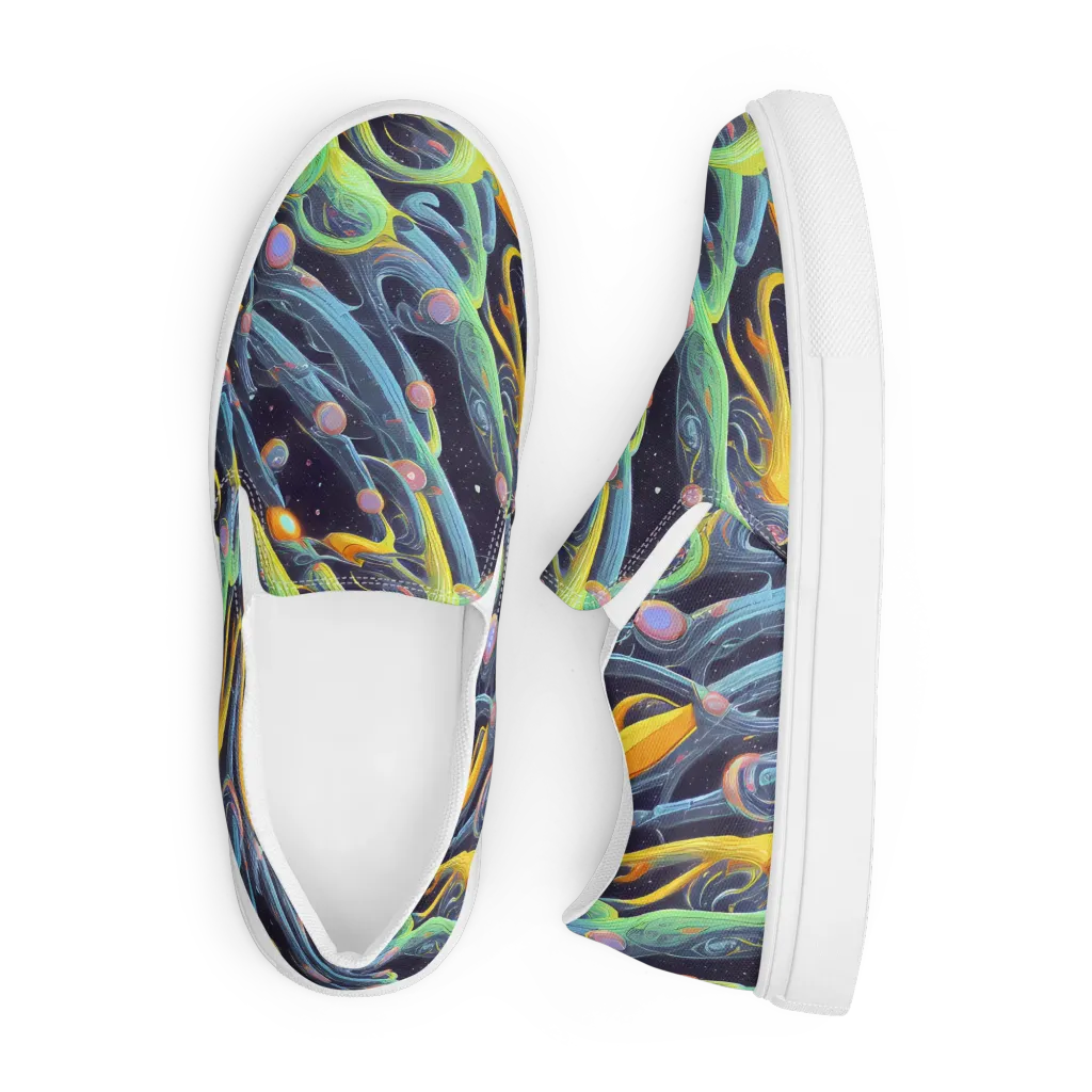 Interstellar Flow on Men's Slip-On Canvas Shoes — Front