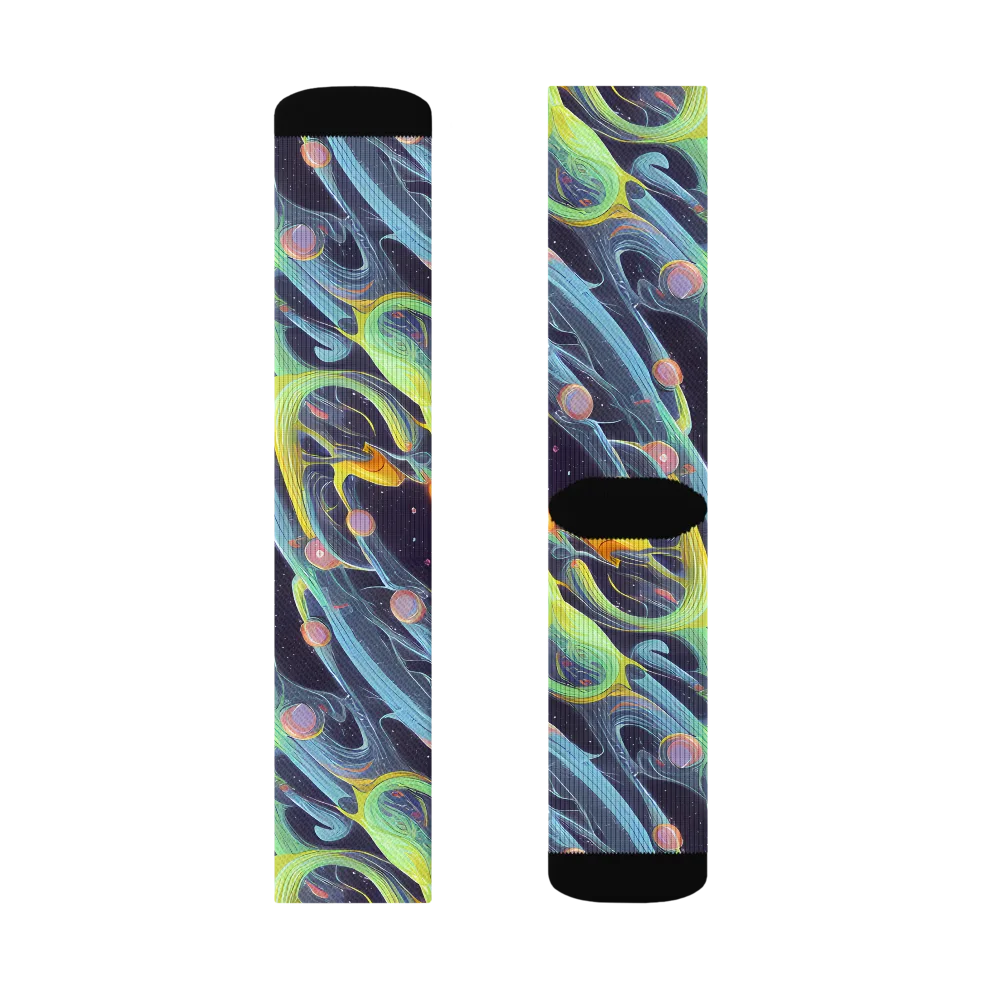 Interstellar Flow on Socks — Left Sock
