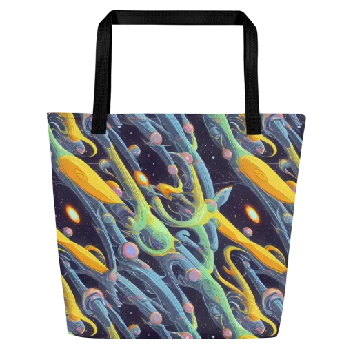 Interstellar Flow on a Large Tote Bag W/ Pocket