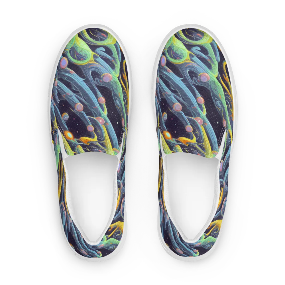 Interstellar Flow on Women's Slip-On Canvas Shoes — Front