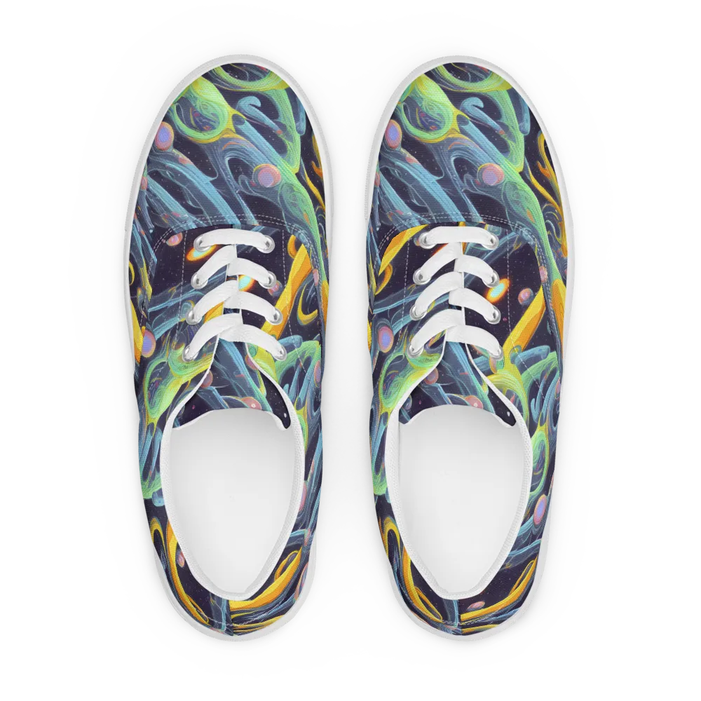 Interstellar Flow on Men's Lace-Up Canvas Shoes — Front