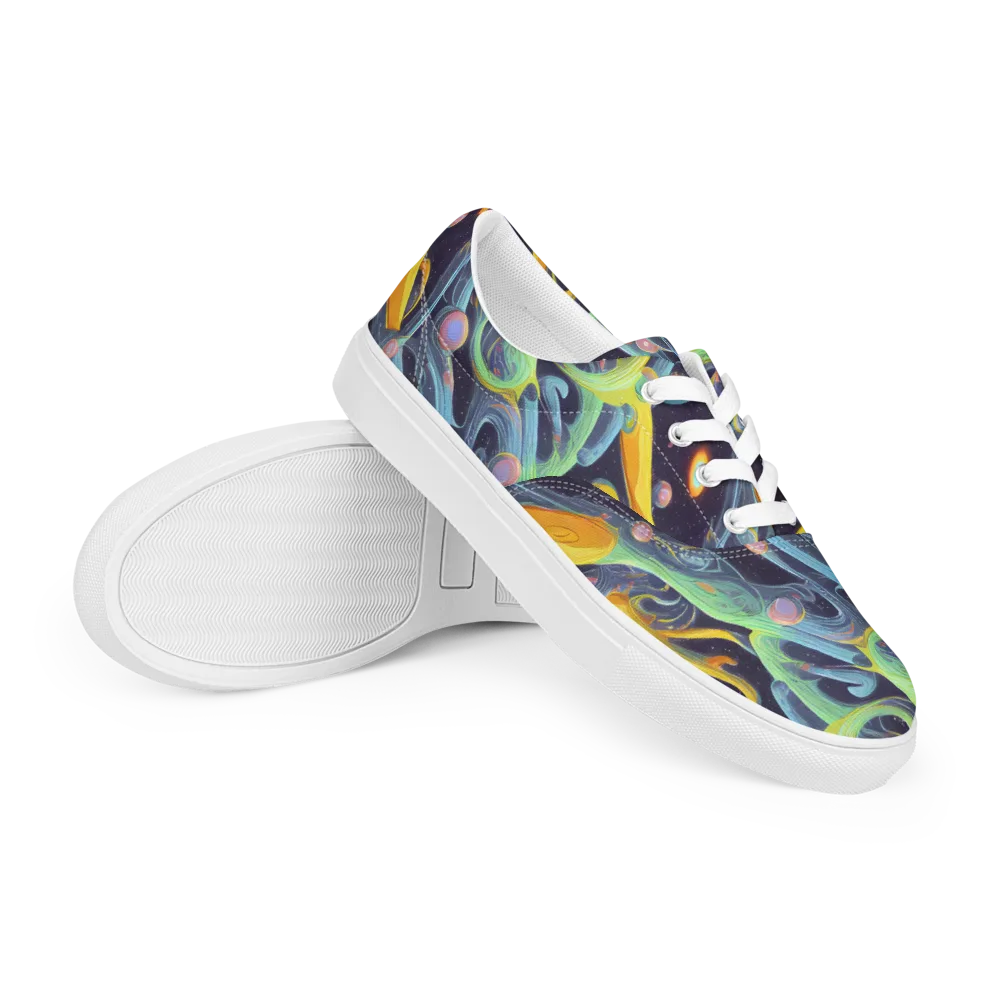 Interstellar Flow on Men's Lace-Up Canvas Shoes — Right Front