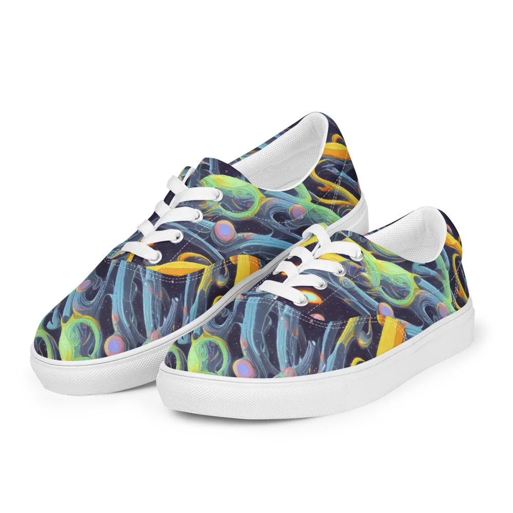 Interstellar Flow on Men's Lace-Up Canvas Shoes — Left Front