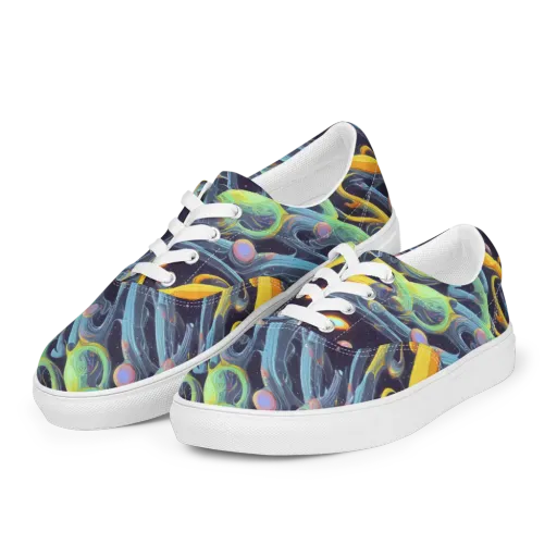 Interstellar Flow on a Men's Lace-Up Canvas Shoes