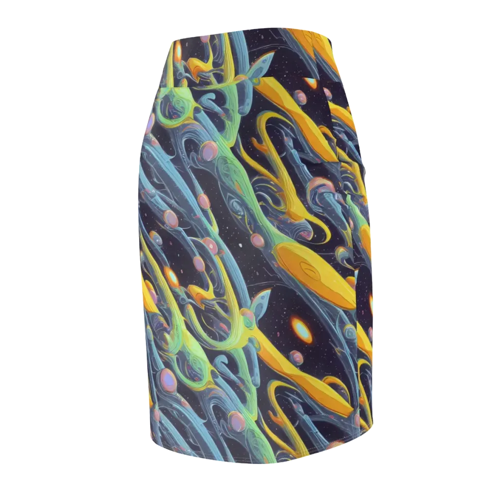 Interstellar Flow on Pencil Skirt — Back Side