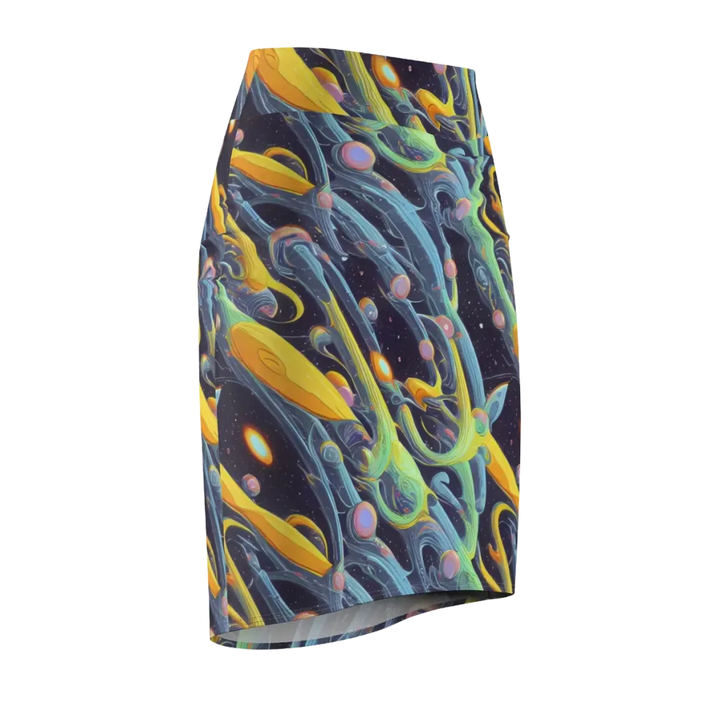 Interstellar Flow on Pencil Skirt — Front Side