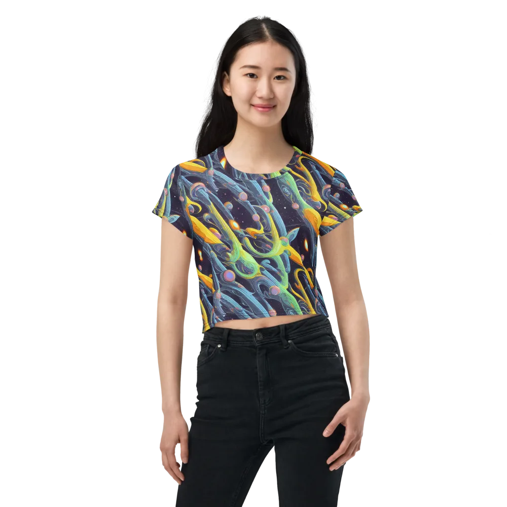 Interstellar Flow on Crop Tee — Front