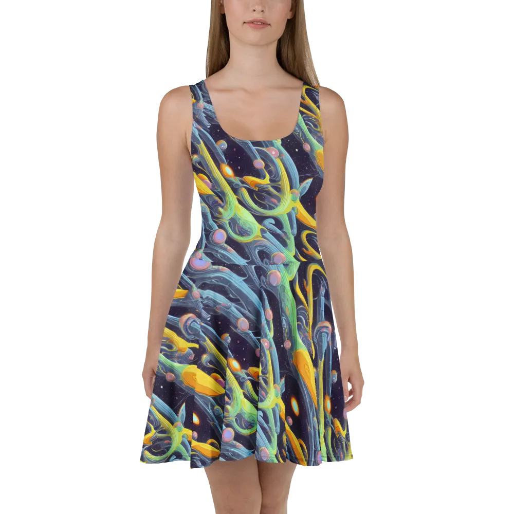 Interstellar Flow on Skater Dress — Front