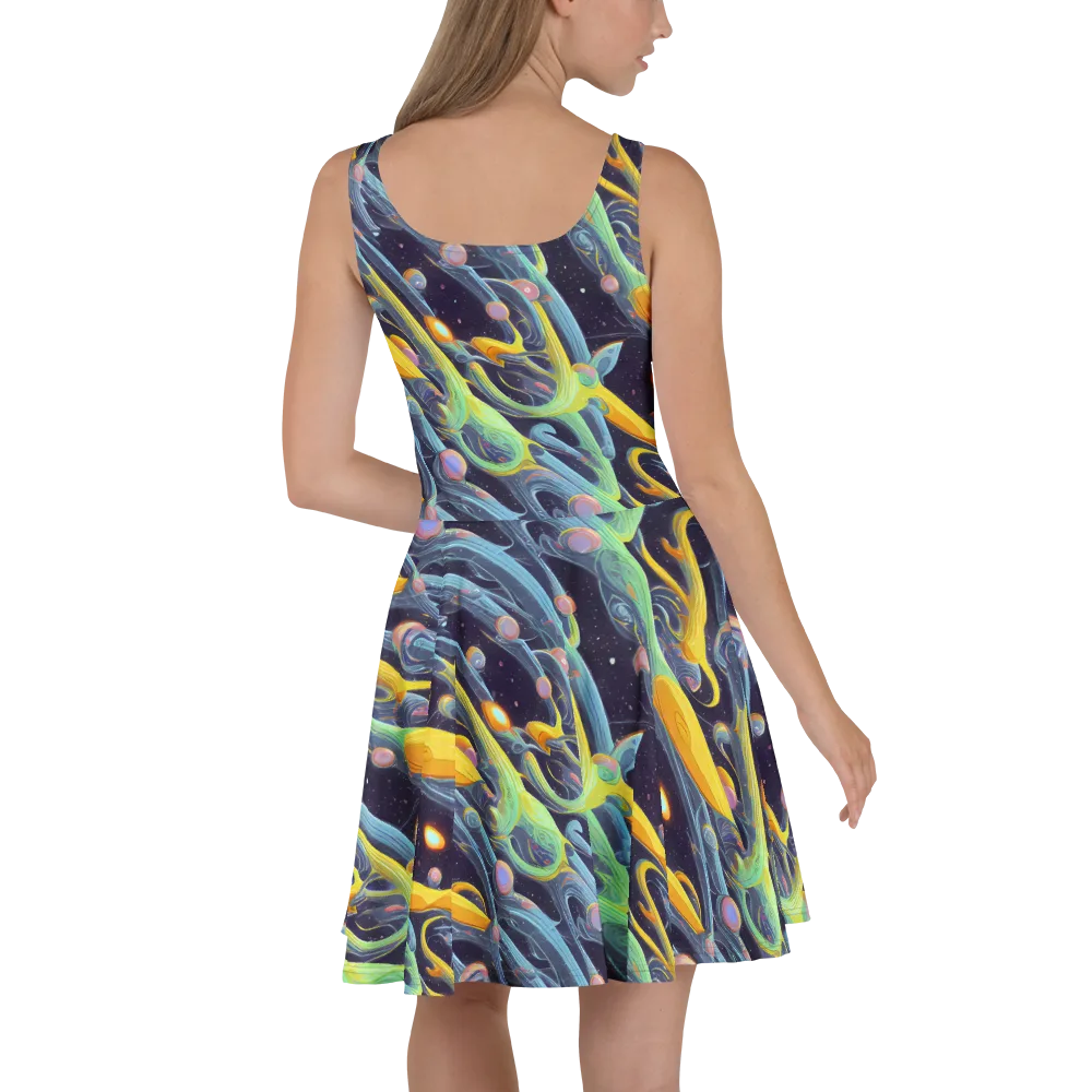 Interstellar Flow on Skater Dress — Back