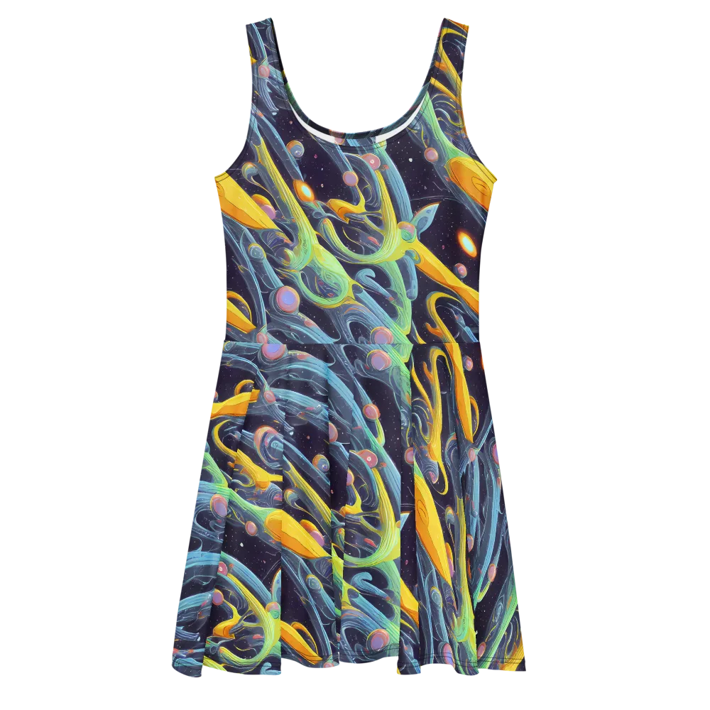 Interstellar Flow on Skater Dress — Front
