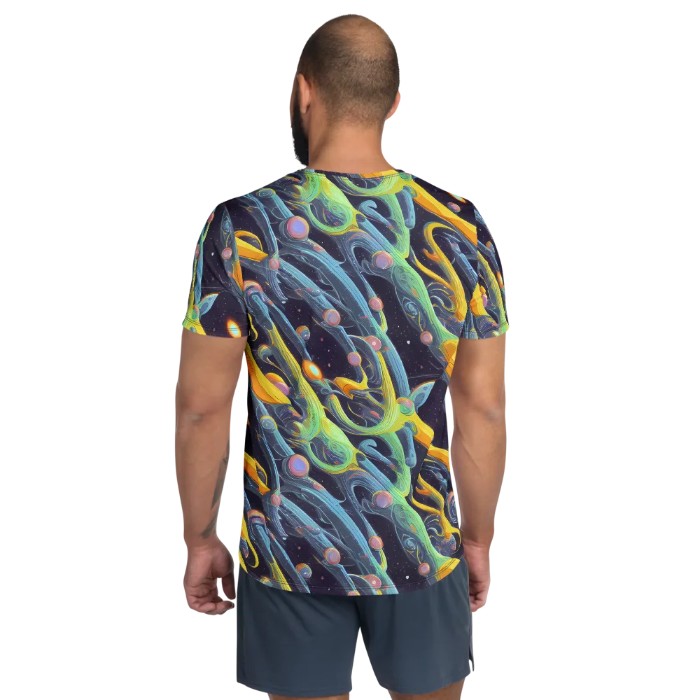 Interstellar Flow on Men's Athletic T-Shirt — Back