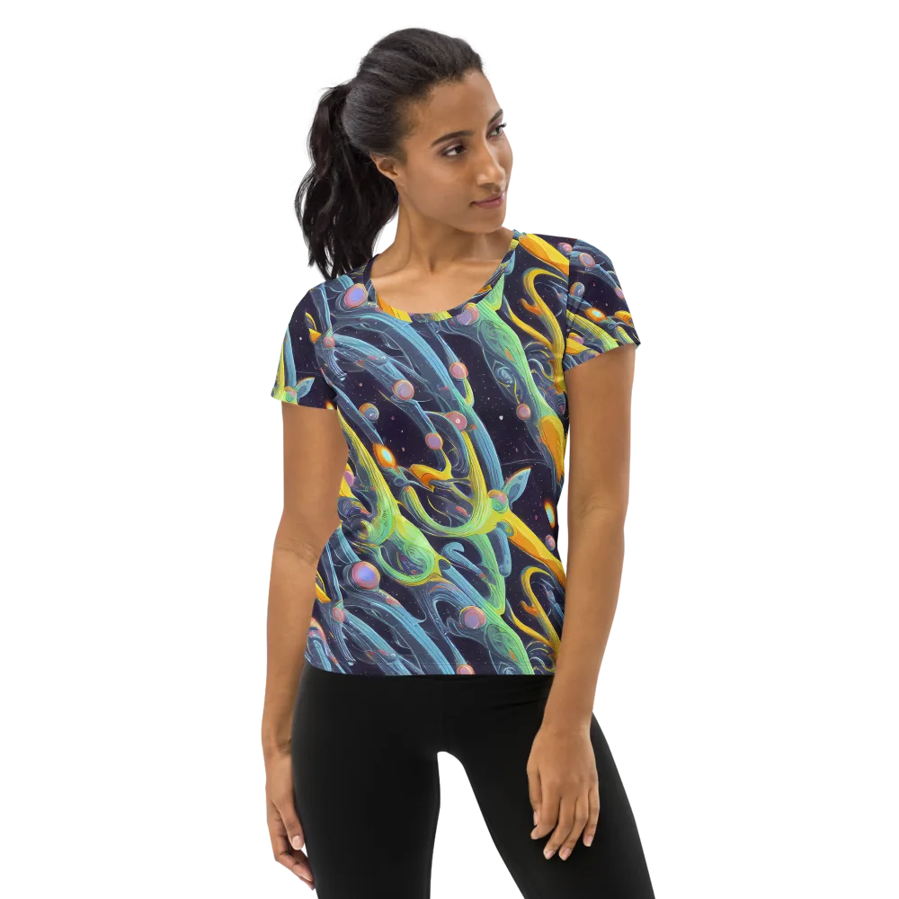 Interstellar Flow on Women's Athletic T-Shirt — Front