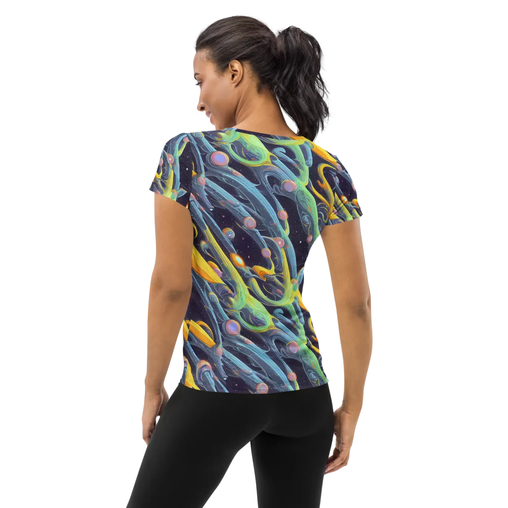 Interstellar Flow on Women's Athletic T-Shirt — Back