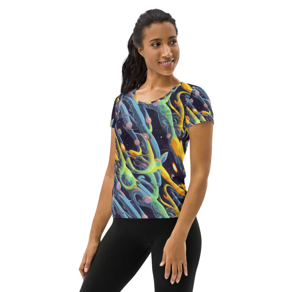 Interstellar Flow on Women's Athletic T-Shirt — Left