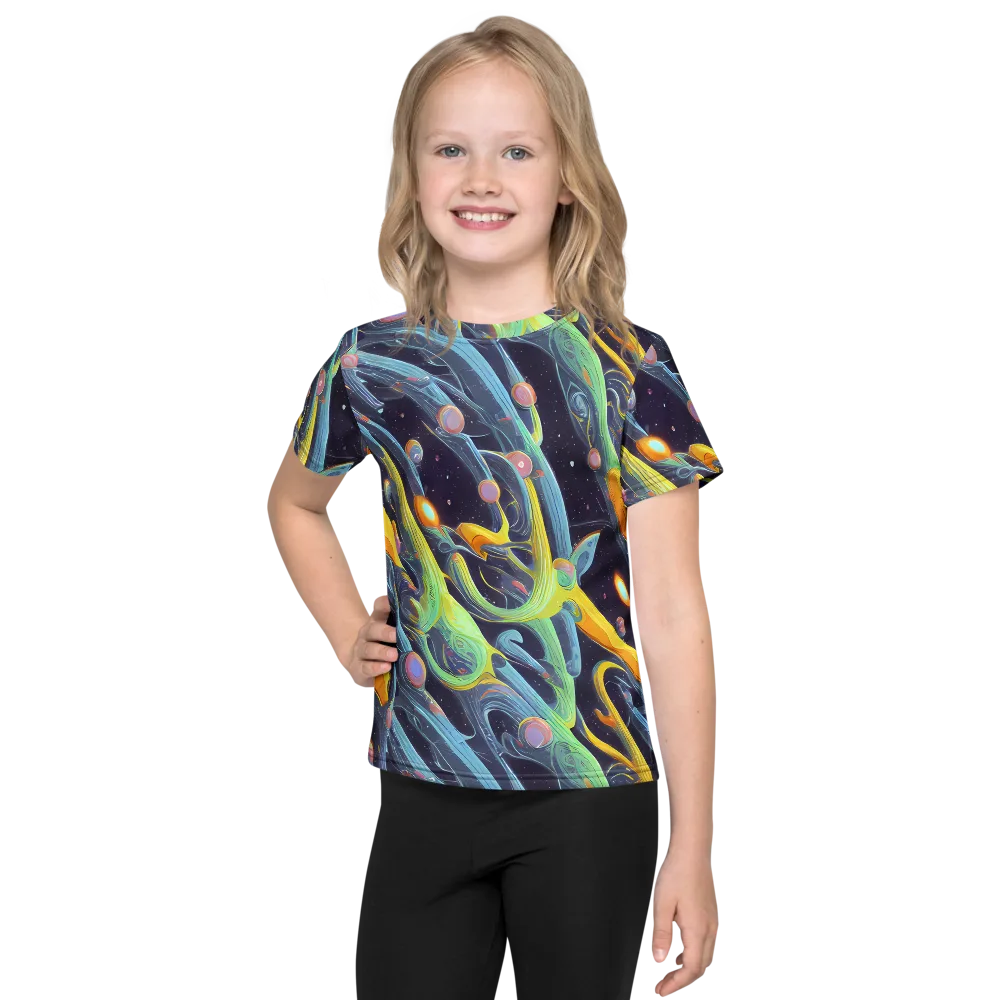 Interstellar Flow on Kids Crew Neck T-Shirt — Front