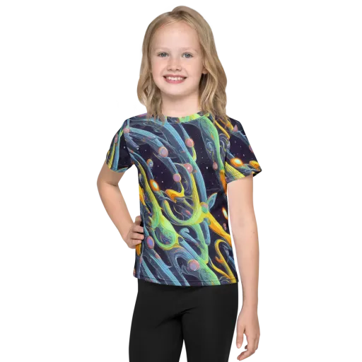 Interstellar Flow on a Kids Crew Neck T-Shirt