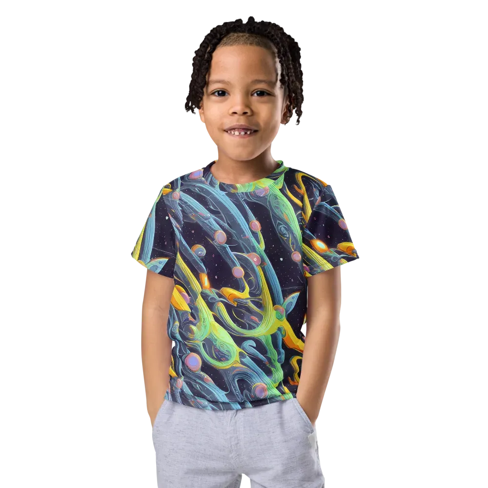 Interstellar Flow on Kids Crew Neck T-Shirt — Front