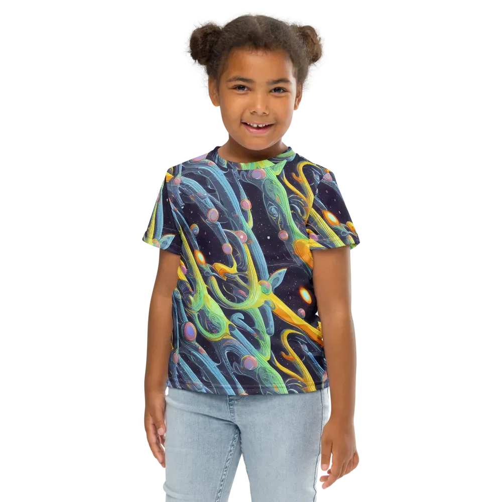 Interstellar Flow on Kids Crew Neck T-Shirt — Front