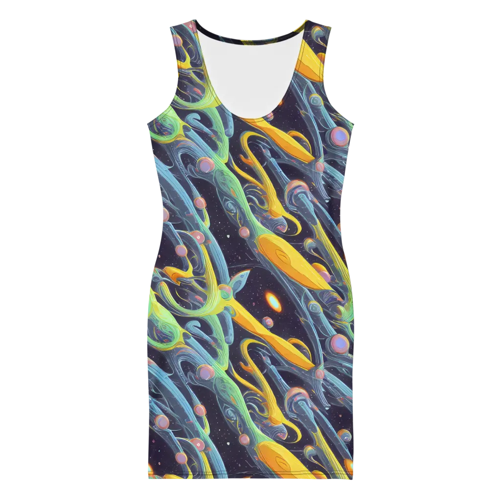 Interstellar Flow on Bodycon Dress — Front