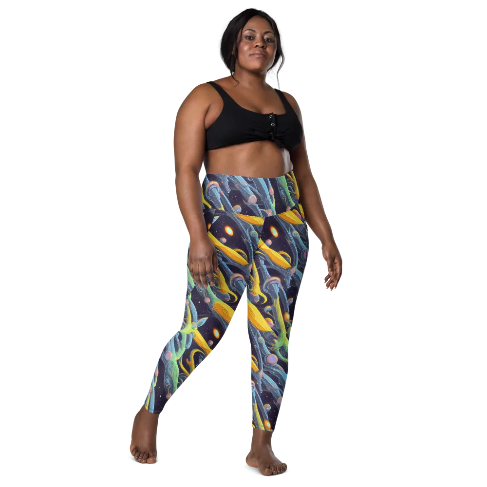 Interstellar Flow on Leggings with Pockets — Front