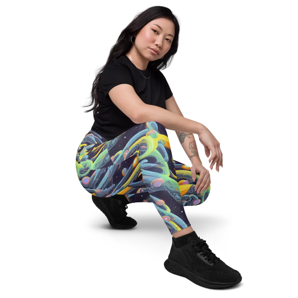 Interstellar Flow on Leggings with Pockets — Right Front