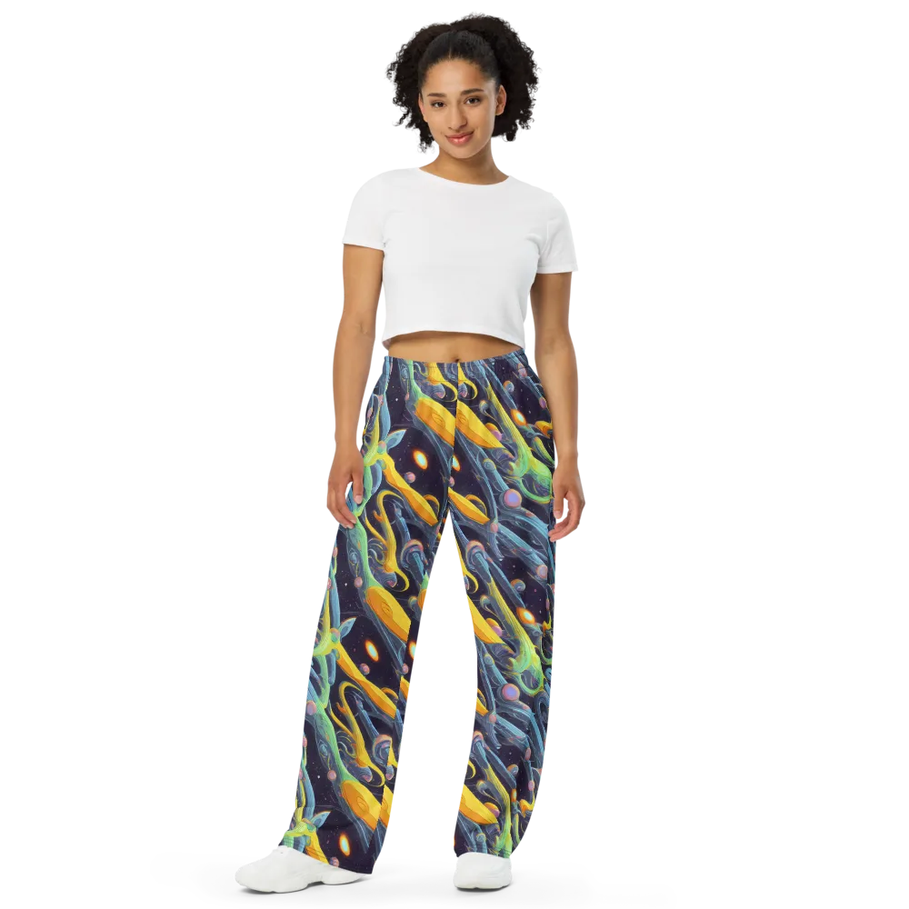 Interstellar Flow on Wide-Leg Pants — Front