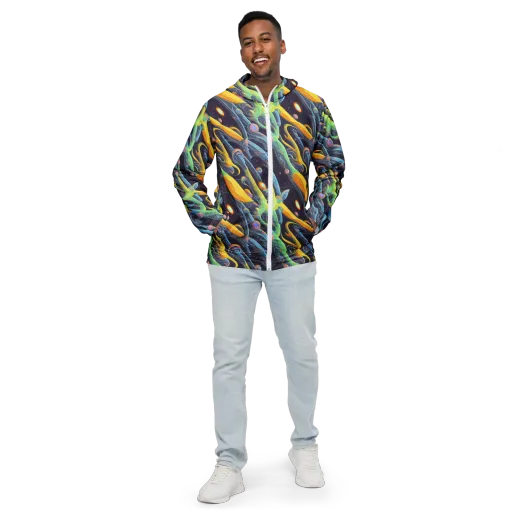 Interstellar Flow on a Men's Windbreaker