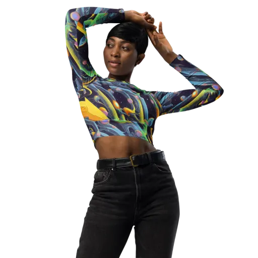 Interstellar Flow on a Long Sleeve Crop Top