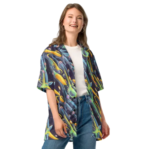 Interstellar Flow on a Button Shirt