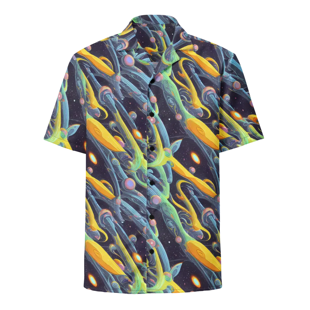 Interstellar Flow on Button Shirt — Front
