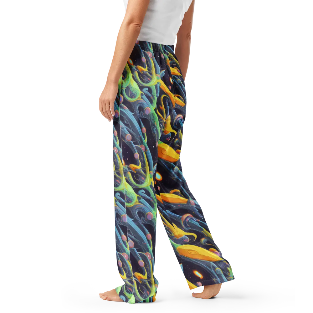 Interstellar Flow on Women's Pajama Pants — Left
