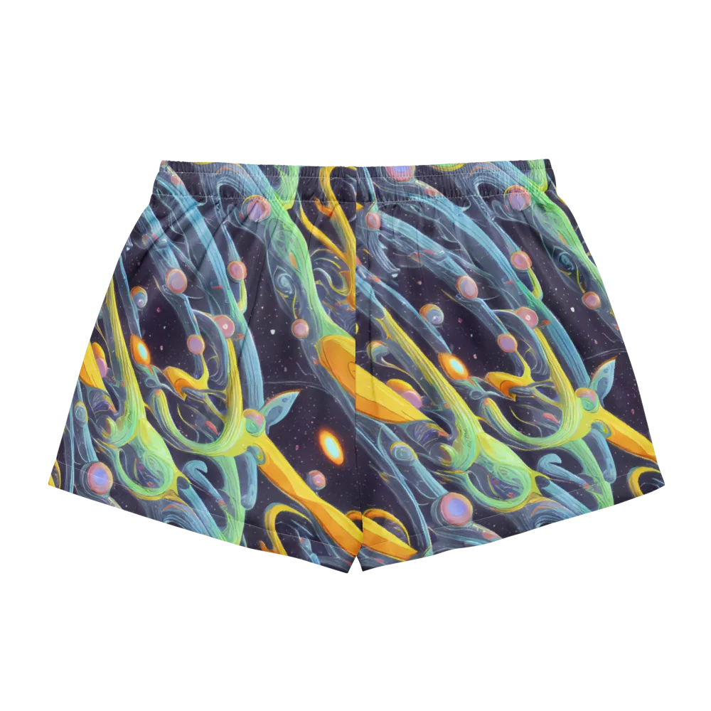 Interstellar Flow on Women's Pajama Shorts — Back