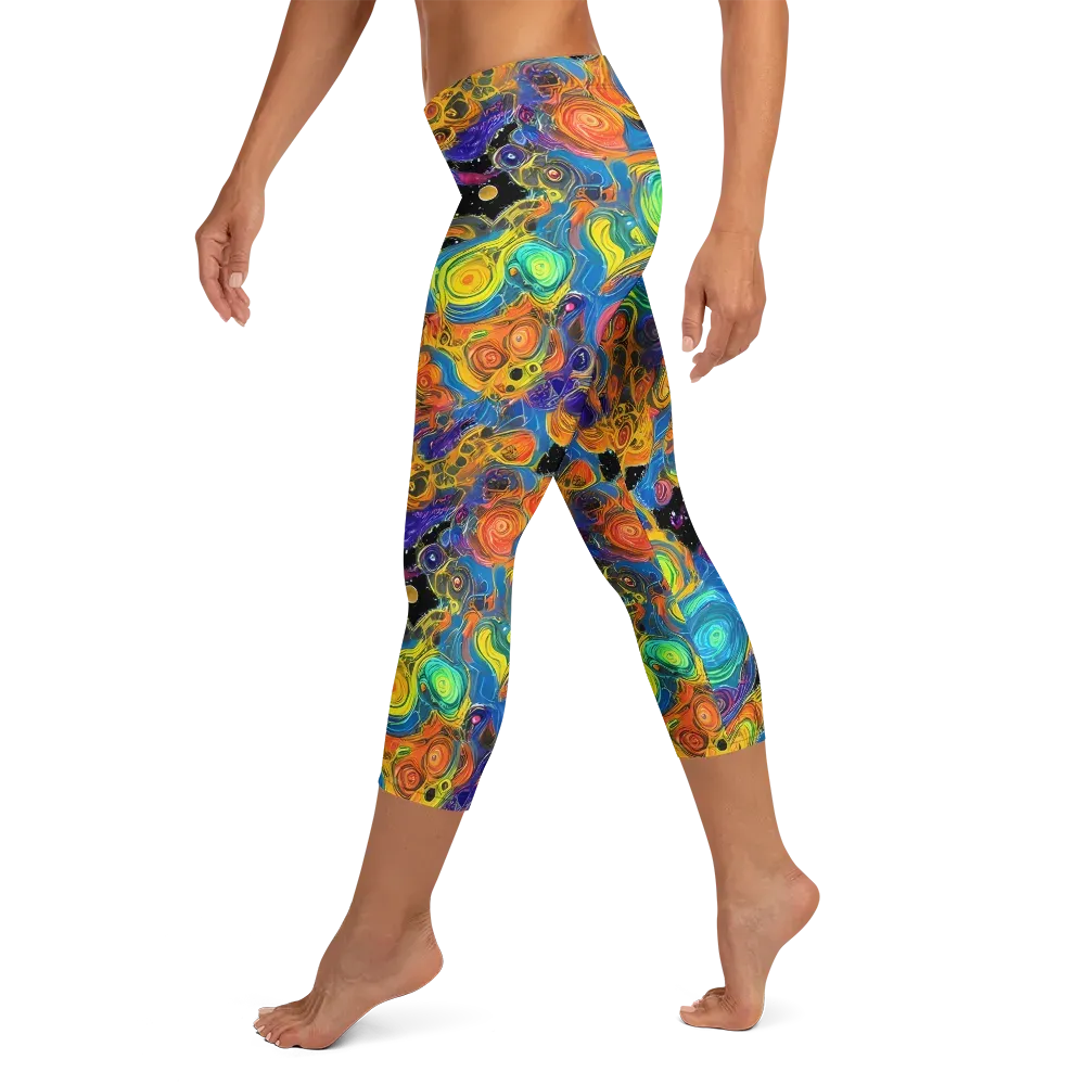Rainbow Abyss on Capri Leggings — Left