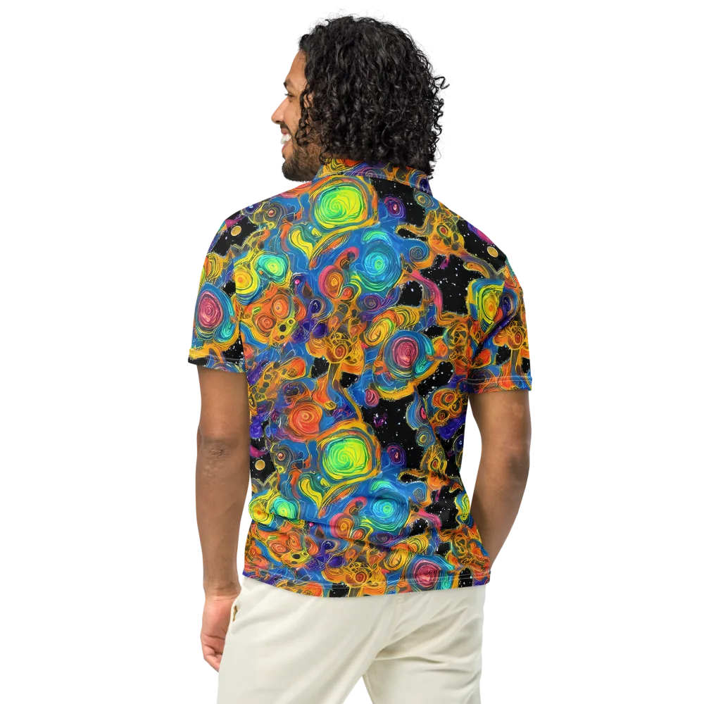 Rainbow Abyss on Men's Slim Fit Polo Shirt — Back