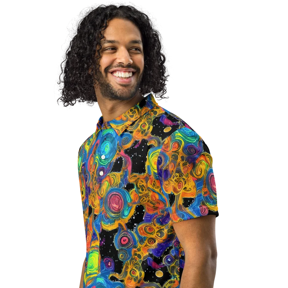 Rainbow Abyss on Men's Slim Fit Polo Shirt — Left Front