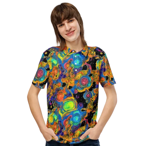 Rainbow Abyss on a Men's Slim Fit Polo Shirt