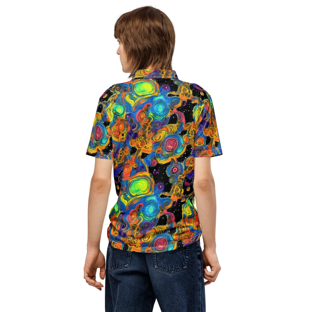 Rainbow Abyss on Men's Slim Fit Polo Shirt — Back