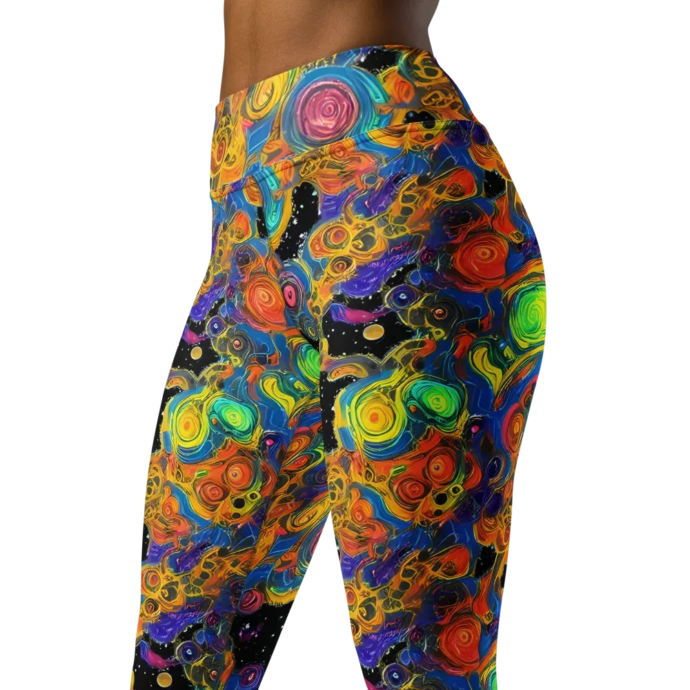 Rainbow Abyss on Yoga Leggings — Left Front