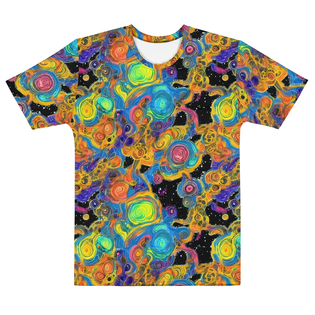 Rainbow Abyss on Men's Cotton Crew Neck T-Shirt — Front