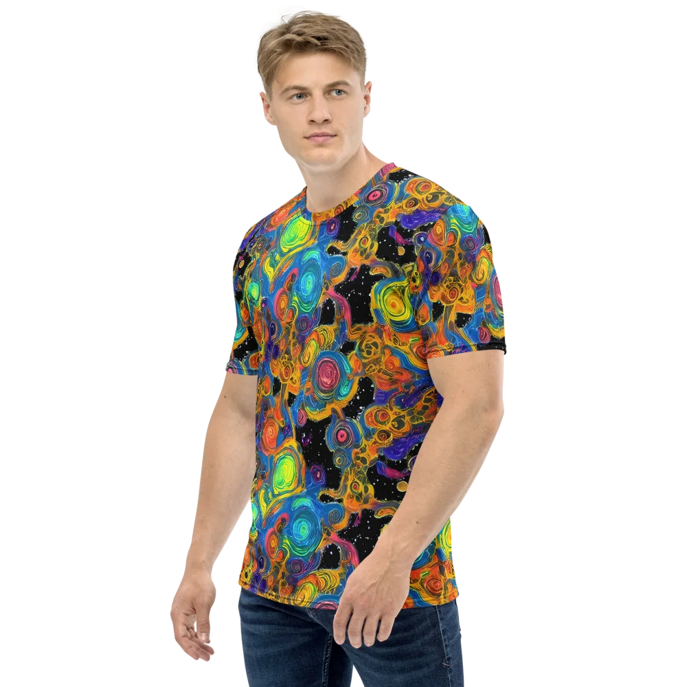 Rainbow Abyss on Men's Crew Neck T-Shirt — Left