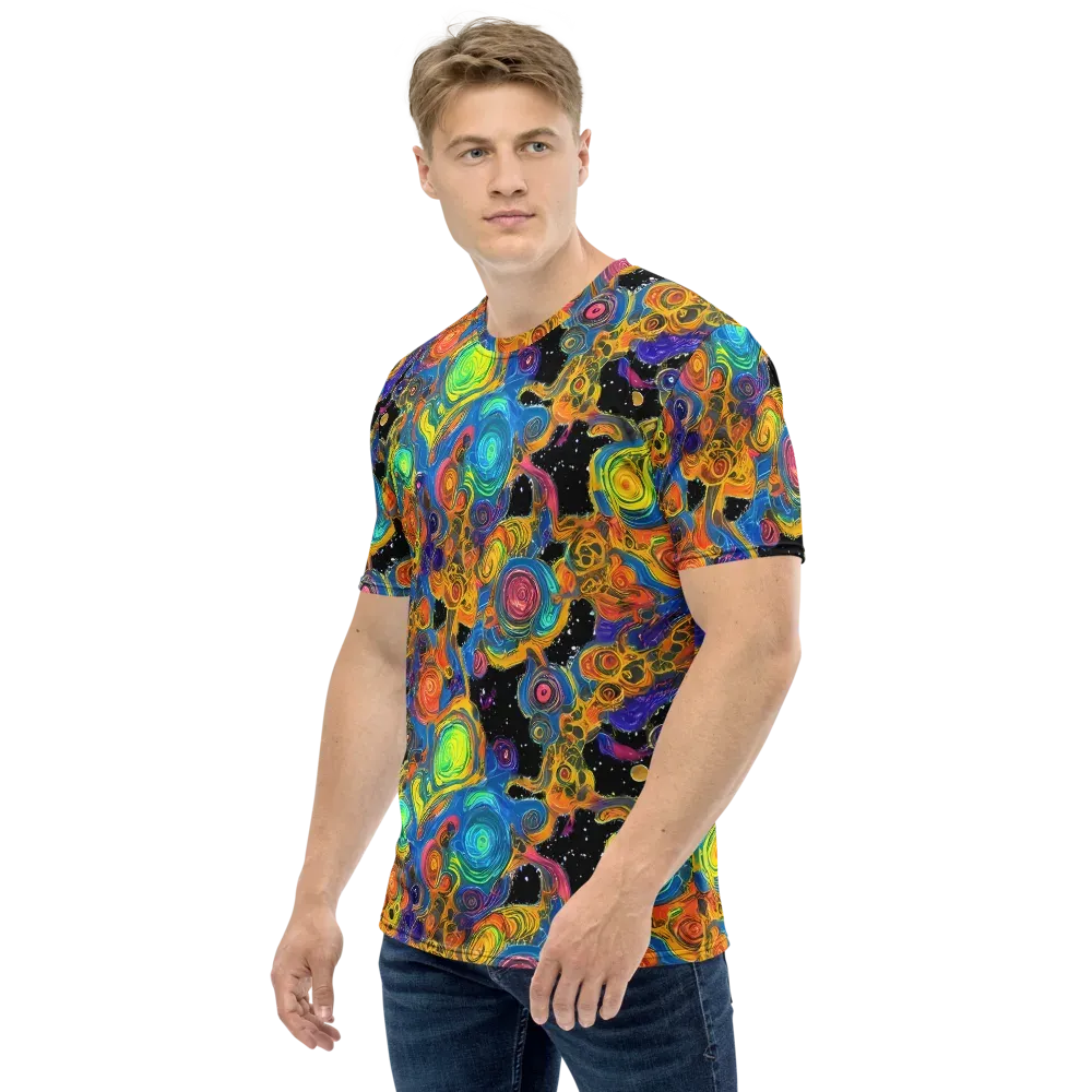 Rainbow Abyss on Men's Crew Neck T-Shirt — Left