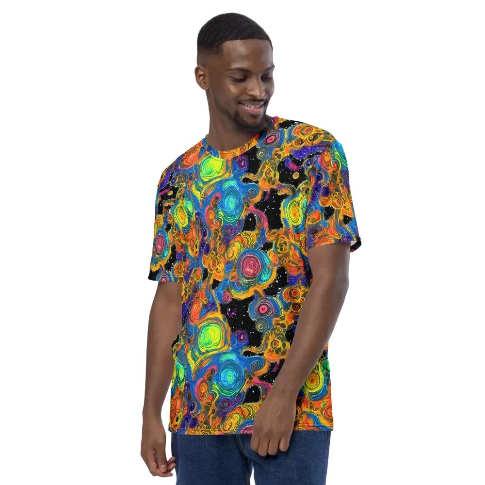 Rainbow Abyss on Men's Crew Neck T-Shirt — Left