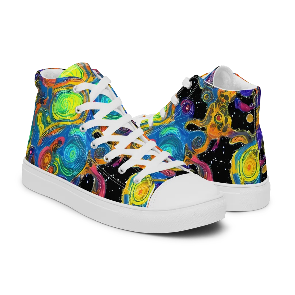 Rainbow Abyss on Men's High Top Canvas Shoes — Right