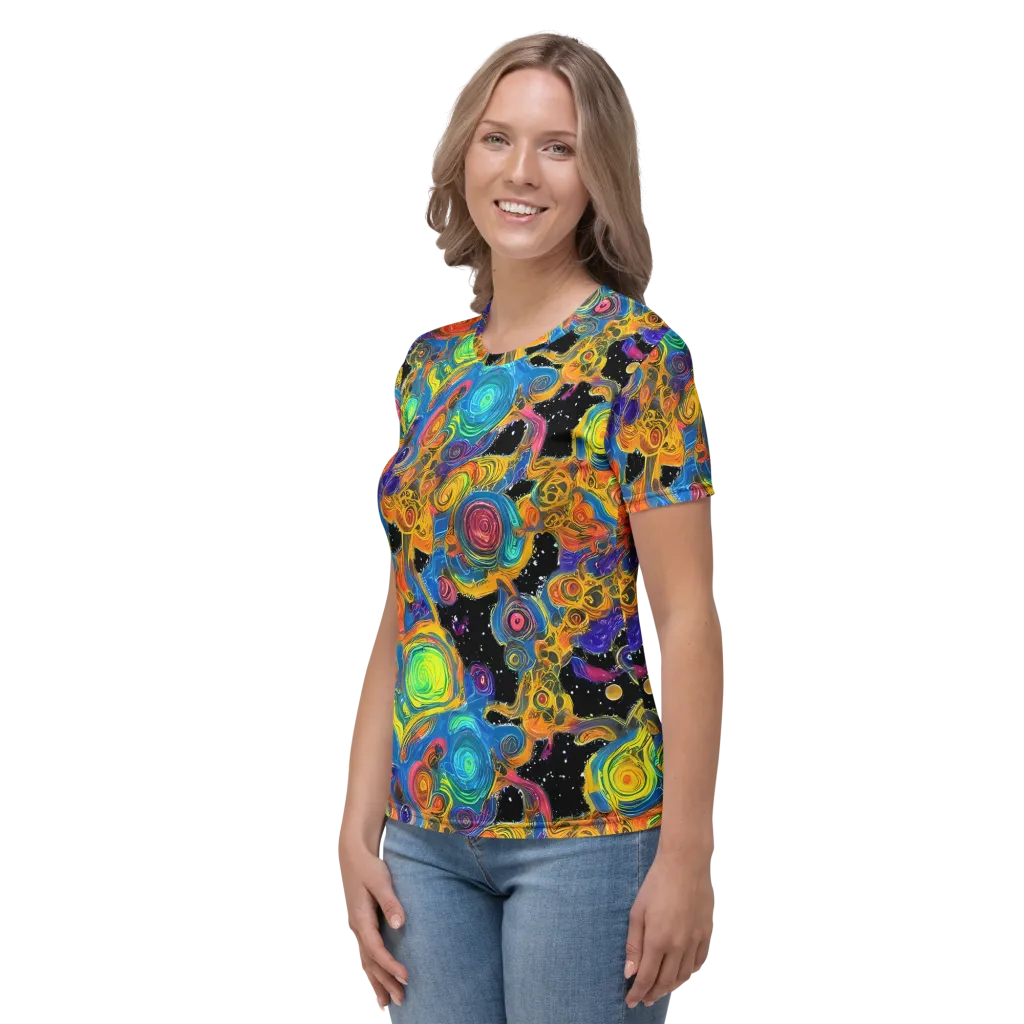 Rainbow Abyss on Women's Crew Neck T-Shirt — Left