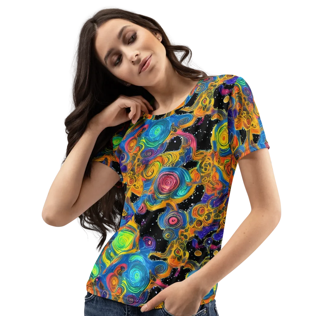 Rainbow Abyss on Women's Crew Neck T-Shirt — Left Front