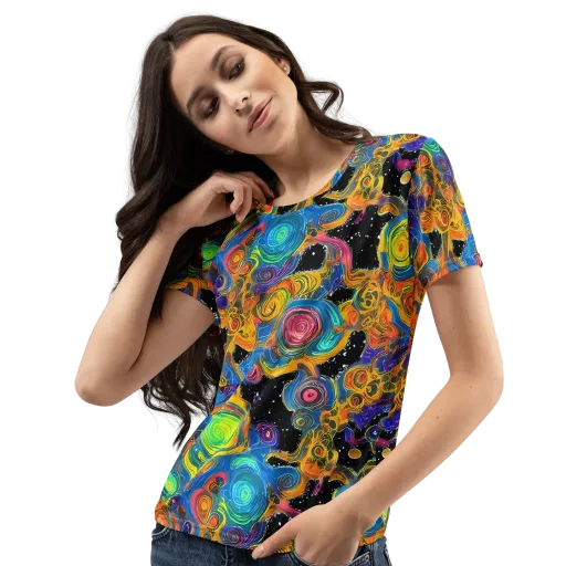 Rainbow Abyss on a Women's Crew Neck T-Shirt